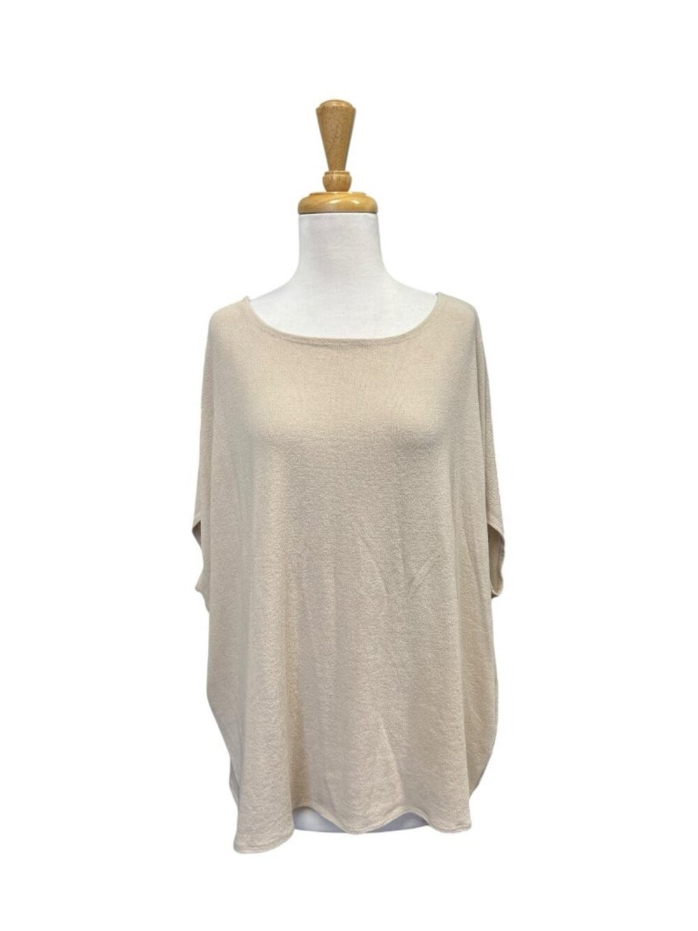 Charlotte Avery Short Sleeve Dolman Top in Tan Size M Medium